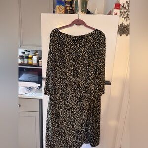 Lauren Ralph Lauren Black and Cream Long Sleeve Dress